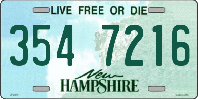 NH license plate 3547216