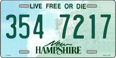 NH license plate 3547217
