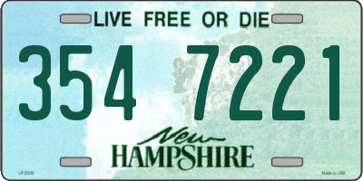 NH license plate 3547221