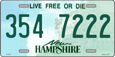NH license plate 3547222
