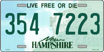 NH license plate 3547223
