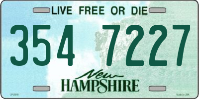 NH license plate 3547227