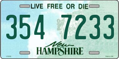 NH license plate 3547233