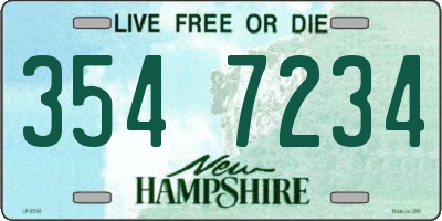 NH license plate 3547234