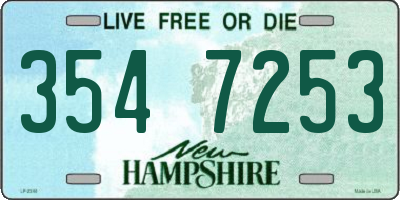 NH license plate 3547253