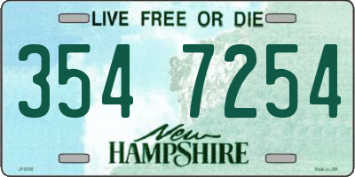 NH license plate 3547254