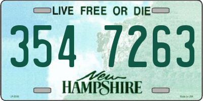 NH license plate 3547263
