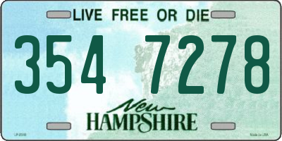 NH license plate 3547278