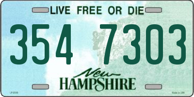 NH license plate 3547303
