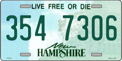 NH license plate 3547306