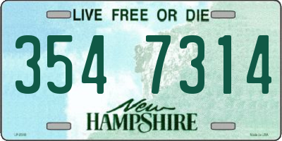 NH license plate 3547314