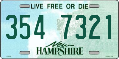 NH license plate 3547321