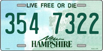 NH license plate 3547322