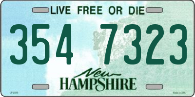 NH license plate 3547323