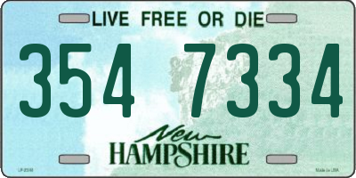 NH license plate 3547334