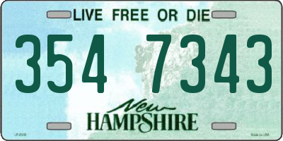 NH license plate 3547343