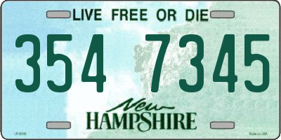 NH license plate 3547345