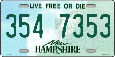 NH license plate 3547353