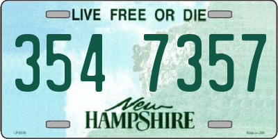 NH license plate 3547357