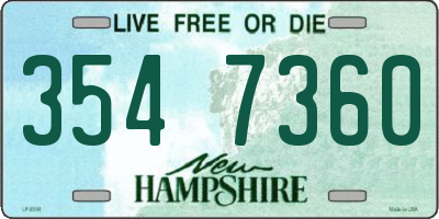 NH license plate 3547360