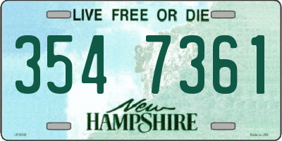 NH license plate 3547361
