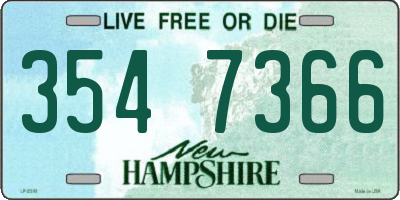 NH license plate 3547366