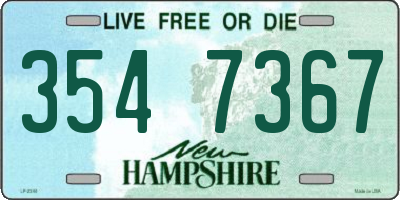 NH license plate 3547367