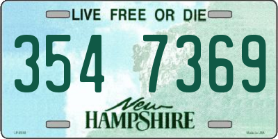 NH license plate 3547369
