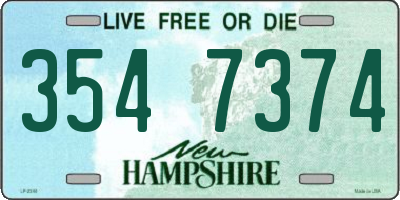 NH license plate 3547374