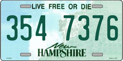 NH license plate 3547376