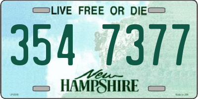 NH license plate 3547377