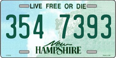 NH license plate 3547393