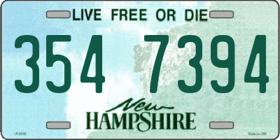 NH license plate 3547394