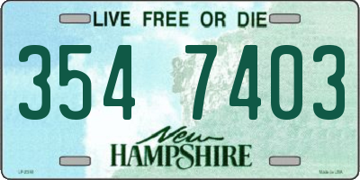 NH license plate 3547403