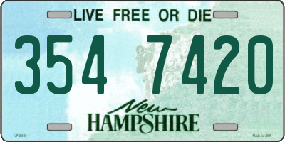 NH license plate 3547420