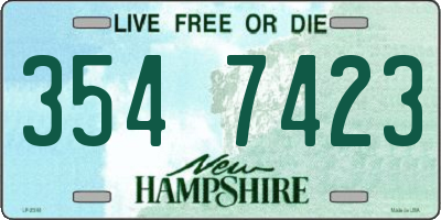 NH license plate 3547423