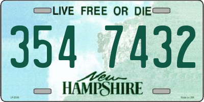 NH license plate 3547432