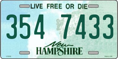 NH license plate 3547433