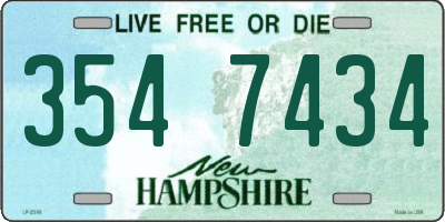 NH license plate 3547434