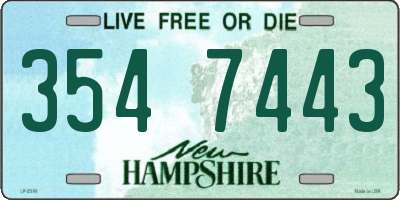 NH license plate 3547443