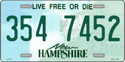 NH license plate 3547452