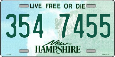 NH license plate 3547455