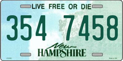 NH license plate 3547458