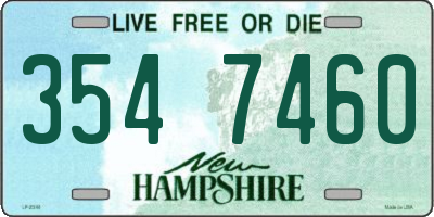 NH license plate 3547460