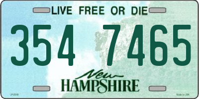 NH license plate 3547465