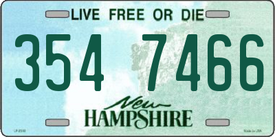 NH license plate 3547466
