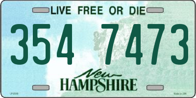 NH license plate 3547473