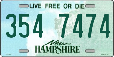 NH license plate 3547474