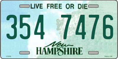 NH license plate 3547476