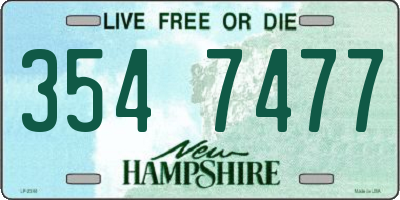 NH license plate 3547477